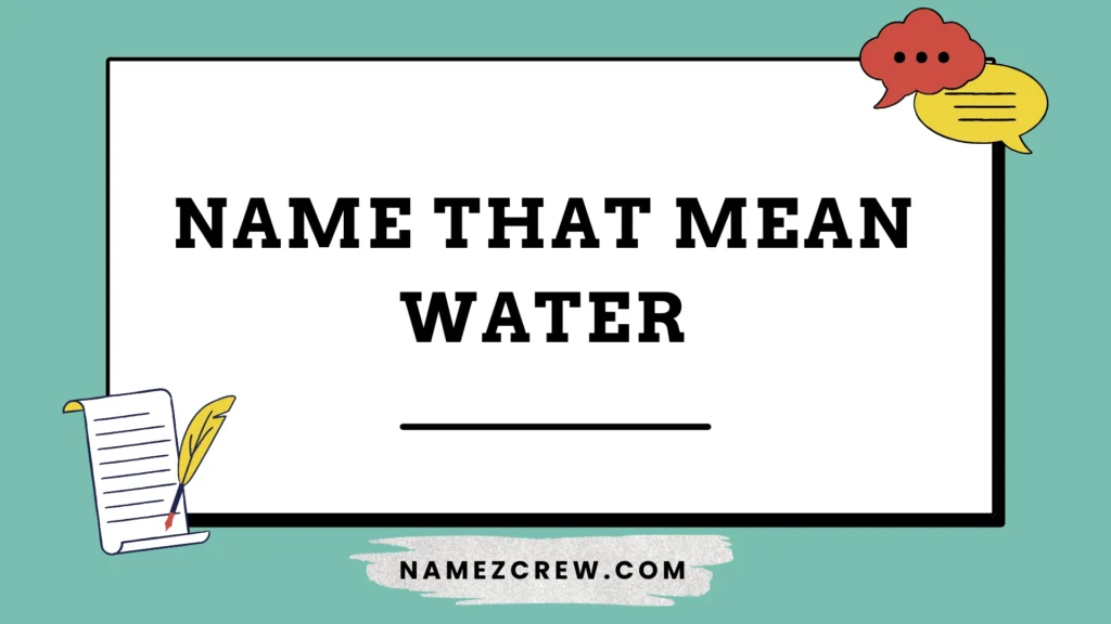 name that mean water