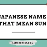 japanese name that mean sun