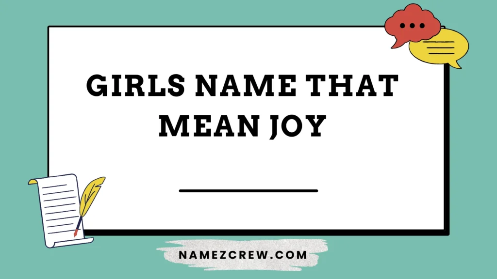 girls name that mean joy