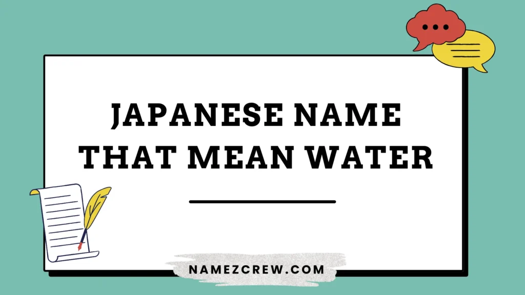 japanese name that mean water