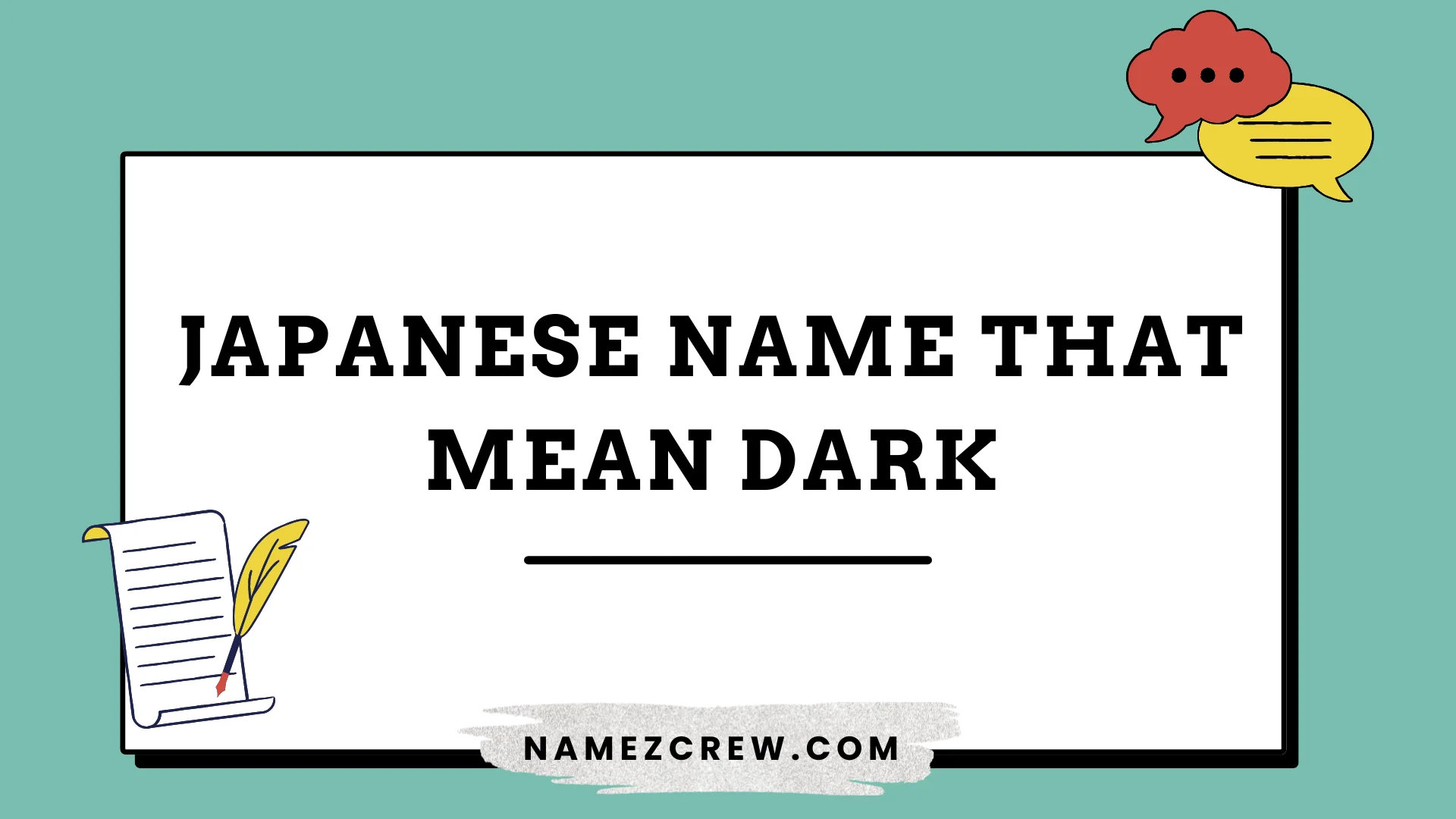 japanese name that mean dark