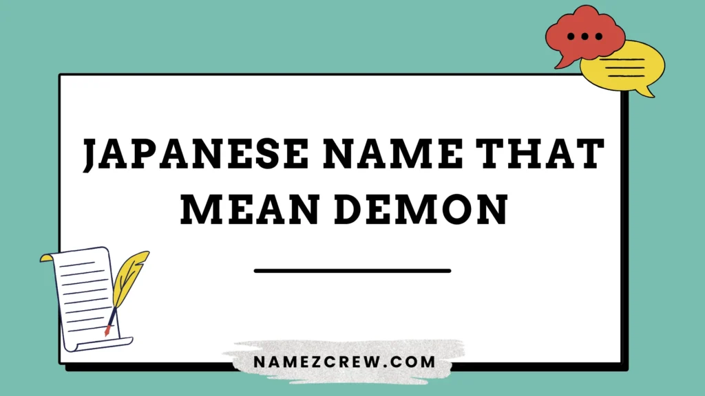 japanese names that mean demon