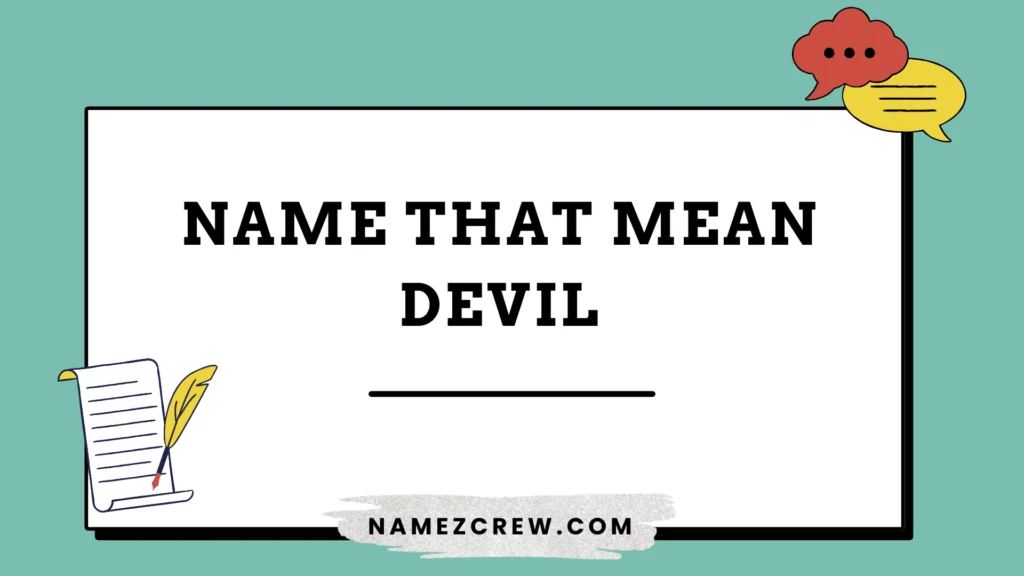 names that mean devil