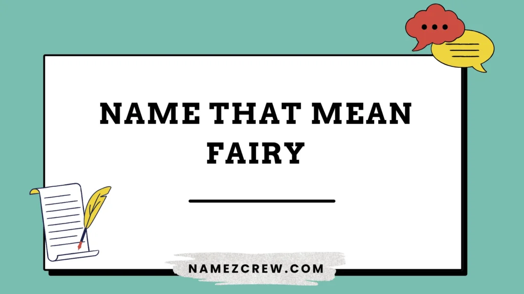 names that mean fairy