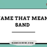 names that mean sand