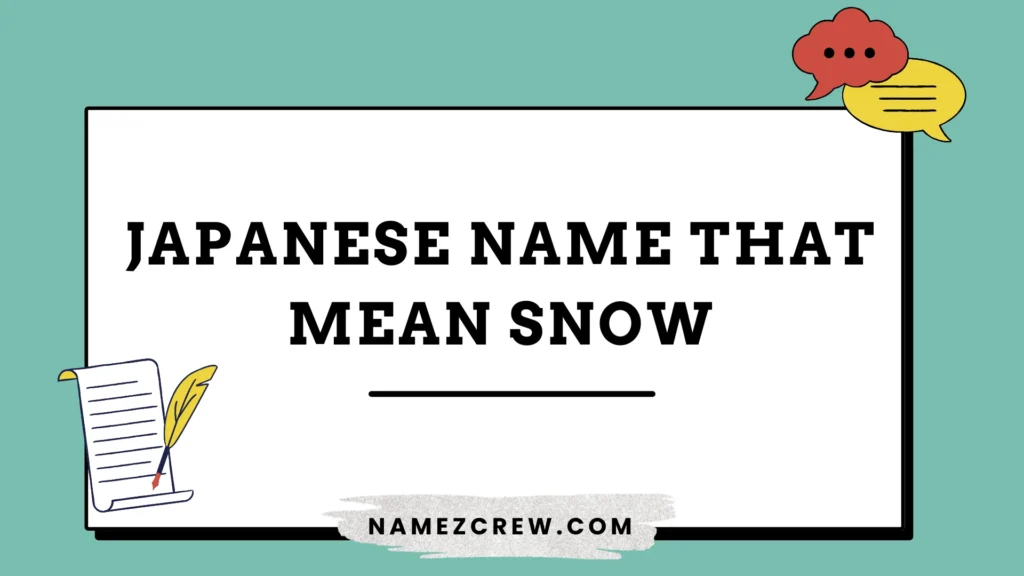 japanese names that mean snow