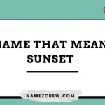 names that mean sunset